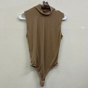 Everlane high neck beige sleeveless bodysuit medium #745